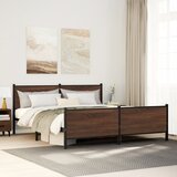  Metalni okvir kreveta bez madraca smeđa boja hrasta 180x200 cm | shoptok.hr