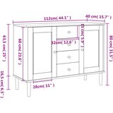  Komoda SENJA bijela izgled ratana 112x40x80 cm masivna borovina | shoptok.hr