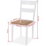 3 3-dijelni blagovaonski set od mdf-a i drva kaučukovca bijeli | shoptok.hr