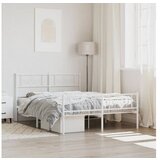 vidaXL Metalni okvir kreveta uzglavlje i podnožje bijeli 150 x 200 cm Cijene