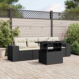  5-dijelna vrtna garnitura od poliratana s jastucima crna 100 x 55 x 73 cm | shoptok.hr