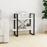 The Living Store Knjižna omara 2-nadstropna bela 80x30x70 cm iverna plošča - Knjižna Omara, (21436441) Cene