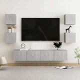  Komplet TV omaric 6-delni betonsko siva iverna plošča, (20732638) | Shoptok.si