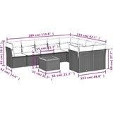  10-dijelni set vrtnih sofa s jastucima bež od poliratana | shoptok.hr