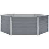 Maison Chic Dvignjeno Vrtno Cvetlično korito - Cvetlični Lonec 129x129x46 cm Pocinkano Jeklo Sive Barve, (21789721) Cene