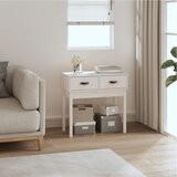 The Living Store Konzolna mizica bela 76,5x40x75 cm trdna borovina - Konzolna Mizica, (21503177) Cene
