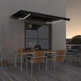 vidaXL avtomatska tenda led + senzor 400x350 cm antracitna | Shoptok.si