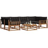  Set vanjskih sofa 7 kom. Prirodna i crna | shoptok.hr