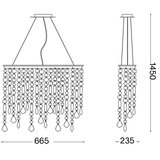 Ideal Lux kristalni luster na sajli rain 5xE14/40W/230V proziran | Eponuda.com