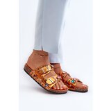 Kesi Women's Decorated Slippers with S.Barski Orange Buckles | shoptok.hr