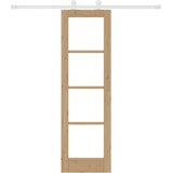  Klizna vrata ORKDAL 61 x 198,5 cm Masivna borovina i staklo Smeđa | shoptok.hr