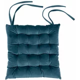 Tiseco Home Studio plavi baršunasti jastuk za sjedenje, 37 x 37 cm