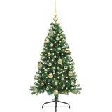 vidaXL Umjetno predsvijetljeno božićno drvce Zelena 120 cm PVC | shoptok.hr