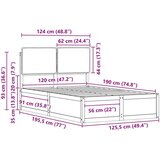  Posteljni okvir z oblazinjenim vzglavjem Taupe 120 x 190 cm, (5000103634) | Shoptok.si