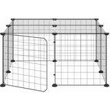  Kavez za ljubimce s 12 panela i vratima crni 35 x 35 cm čelični | shoptok.hr