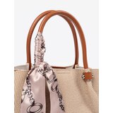 Shelvt Light brown medium handbag with decorative scarf | shoptok.hr