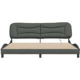  Posteljni okvir z LED lučkami temno siv 200x200 cm tkanina | Shoptok.si