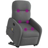 vidaXL Masažni naslanjač s funkcijo vstajanja temno sivo blago | Shoptok.si