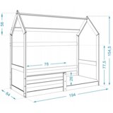 dječji krevet MIKI - 190*80 cm - bijeli | shoptok.hr