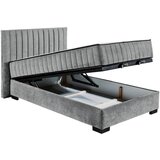 MID.YOU POSTELJA Z VZMETNICO 120 cm x 200 cm , tekstil, leseni material antracit | Shoptok.si
