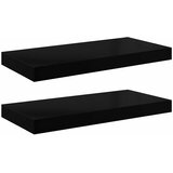  Plutajuće zidne police 2 kom sjajne crne 50 x 23 x 3,8 cm MDF | Eponuda.com