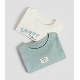 Reserved Pamučna majica dugih rukava 2 kom - krem | shoptok.hr