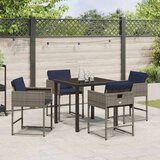  Komplet za jedilnico v vrtu z blazino 5 pcs Siva Poly ratan, (5000045298) | Shoptok.si