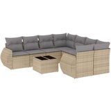  9-dijelni set vrtnih sofa s jastucima bež od poliratana | shoptok.hr