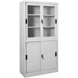  Uredski ormarić s kliznim vratima svjetlosivi 90x40x180cm čelik | shoptok.hr