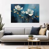  Brezčasna eleganca na platnu Modra abstrakcija z zlatimi poudarki | Shoptok.si