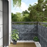 vidaXL Vrtno platno za zasebnost videz kamna siva 600x90 cm PVC Cene