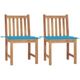 Maison Chic Vrtni stoli - Stol za vrt 2 kosa z blazinami trdna tikovina JS1446, (21878328) | Shoptok.si