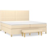 vidaXL Krevet s oprugama i madracem krem 200 x 200 cm od tkanine Cijene