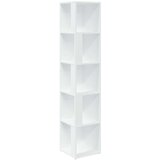 vidaXL Kotna omarica bela 33x33x164,5 cm iverna plošča | Shoptok.si