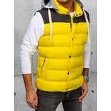 DStreet Men's yellow vest with hood Cene
