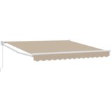 vidaXL Ročna retraktibilna tenda Bež 350x250 cm, Zamenjava tenda za okvir 3.5x2.5 m Bež | Shoptok.si