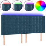  LED uzglavlje tamnoplavo 203 x 16 x 118/128 cm od tkanine | shoptok.hr