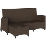 vidaXL Reclining Garden Sofa z blazinami v obliki črke L Brown | Shoptok.si