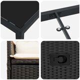  3-delni vrtni jedilni set s blazinami Črn poli ratan, (22087942) | Shoptok.si