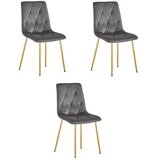Libra stolica - tamnosivi baršun / zlatne noge x 3 | shoptok.hr