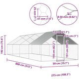 Vanjski kavez za kokoši od pocinčanog čelika 2,75 x 8 x 1,92 m | shoptok.hr