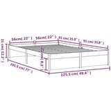  Za krevet masivno drvo crni 120 x 190 cm 4FT mali bračni | shoptok.hr