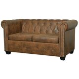  Dvosjed Chesterfield od umjetne kože smeđi | shoptok.hr