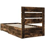 vidaXL Okvir za krevet s ladicama Dimljeni hrast 100 x 200 cm - Dimljeni hrast 100 x 200 cm | shoptok.hr