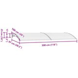 Nadstrešnica za vrata siva 300 x 100 cm PC | shoptok.hr