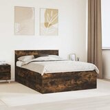  Krevetna konstrukcija s uzglavljem Dimljeni hrast 150 x 200 cm | shoptok.hr