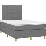  Box spring postelja z vzmetnico temno siva 120x200 cm blago, (20790216) | Shoptok.si