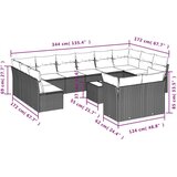 vidaXL 13-dijelni set vrtnih sofa s jastucima smeđi od poliratana | shoptok.hr