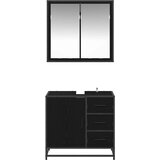  Set namještaja za kupaonicu 2 pcs Crni hrast Konstruirano drvo | shoptok.hr