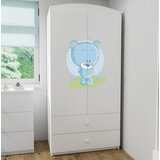HAPPYKIDS GARDEROBNA OMARA DREAMY MEDVEDEK (VE BARV)-Bela Cene
